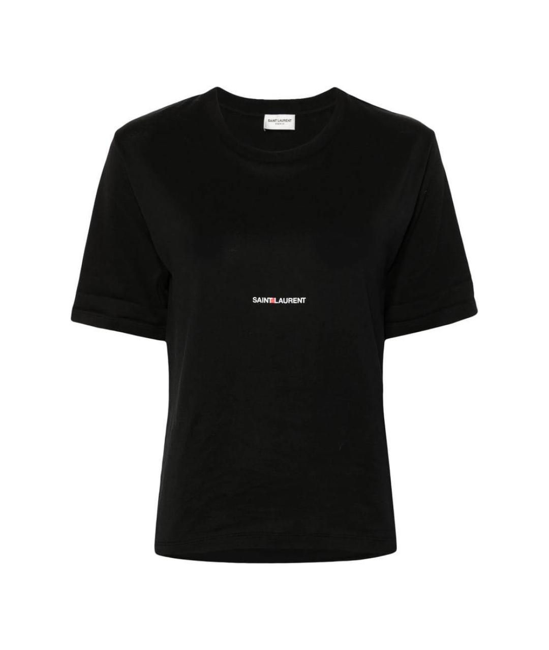 SAINT LAURENT Черная хлопковая футболка, фото 5