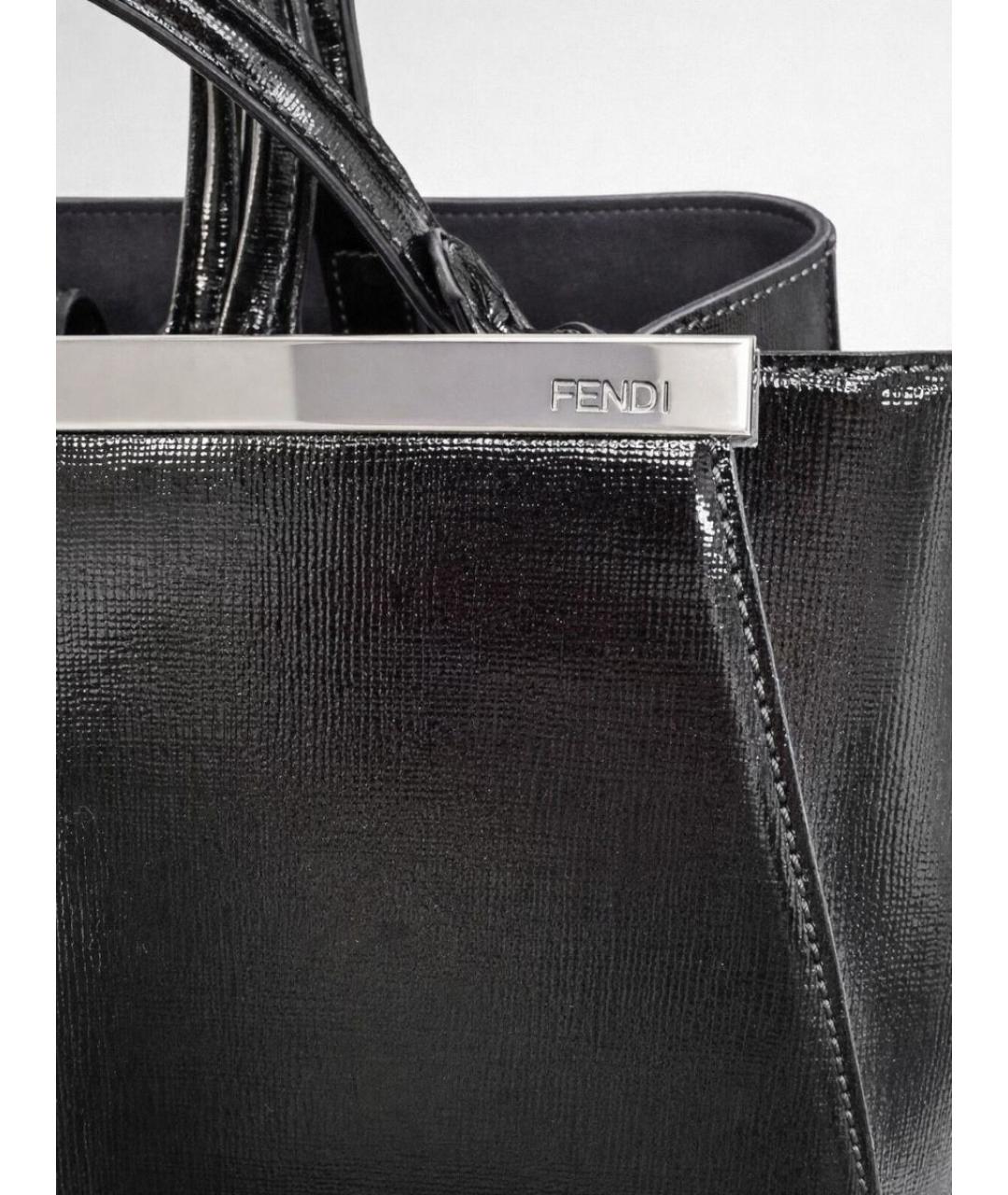 FENDI Черная сумка через плечо из лакированной кожи, фото 7
