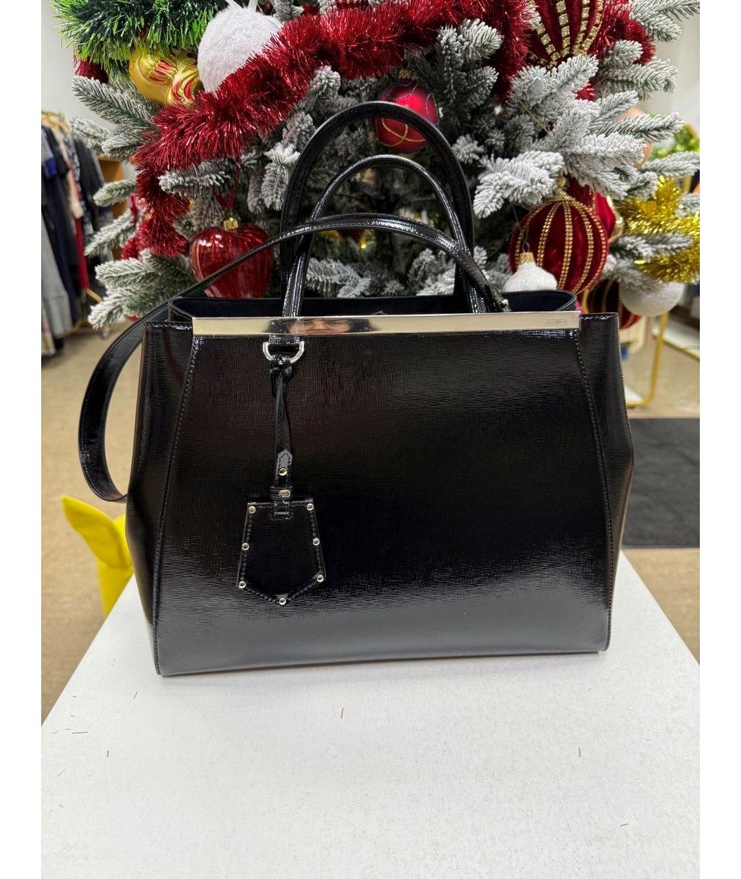 FENDI Черная сумка через плечо из лакированной кожи, фото 2