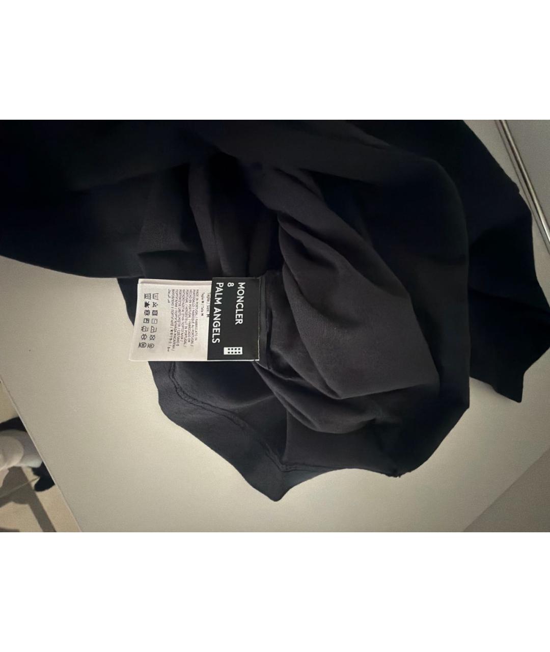 MONCLER Черная хлопко-эластановая футболка, фото 5