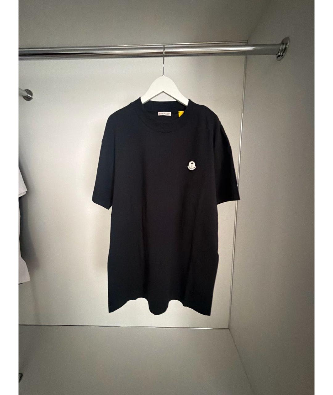 MONCLER Черная хлопко-эластановая футболка, фото 6