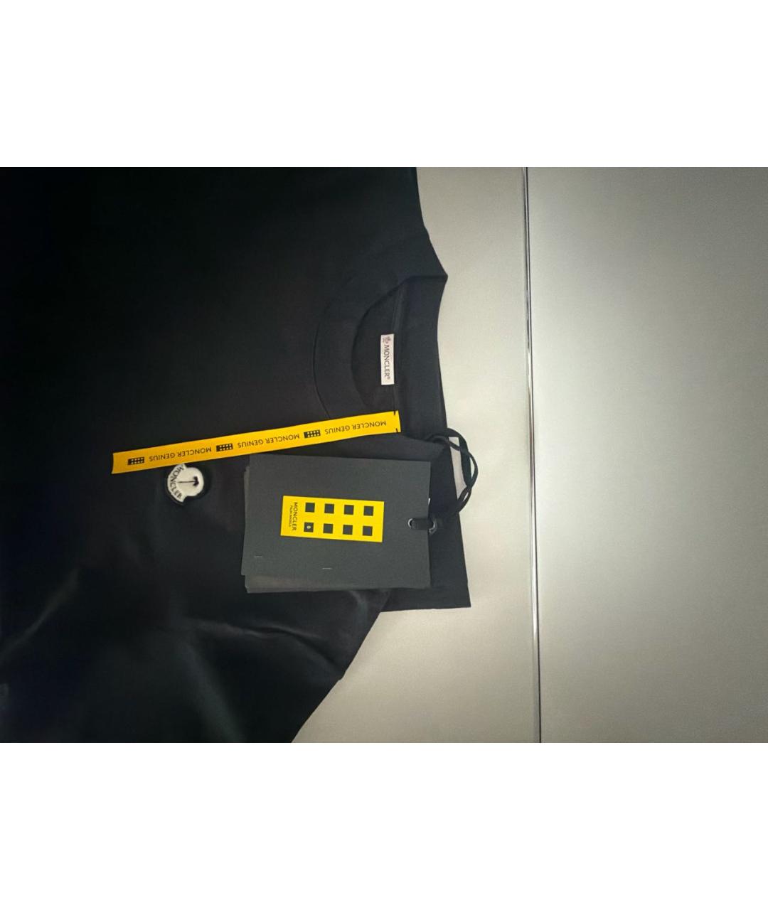 MONCLER Черная хлопко-эластановая футболка, фото 3