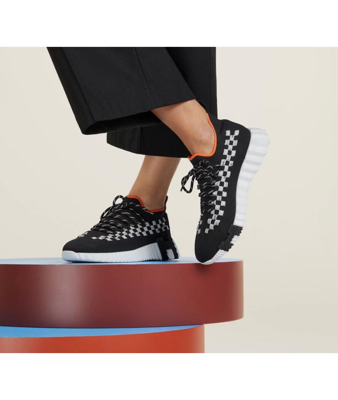 HERMES Черные текстильные кроссовки, фото 6