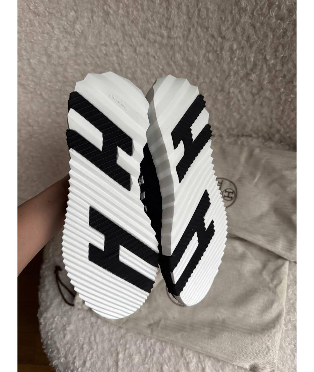 HERMES Черные текстильные кроссовки, фото 4