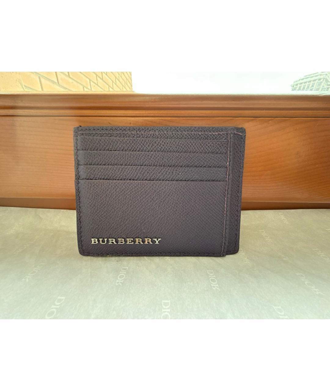 BURBERRY Фиолетовый кожаный кардхолдер, фото 9