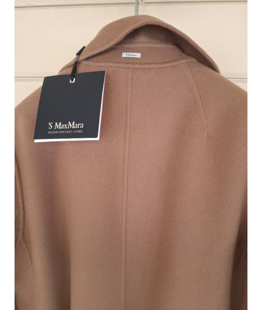 'S MAX MARA Бежевое шерстяное пальто, фото 3