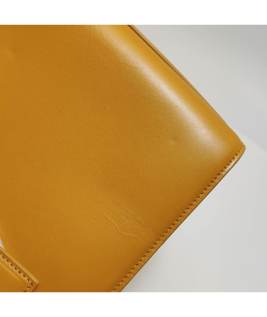 SAINT LAURENT Горчичная кожаная сумка через плечо, фото 8