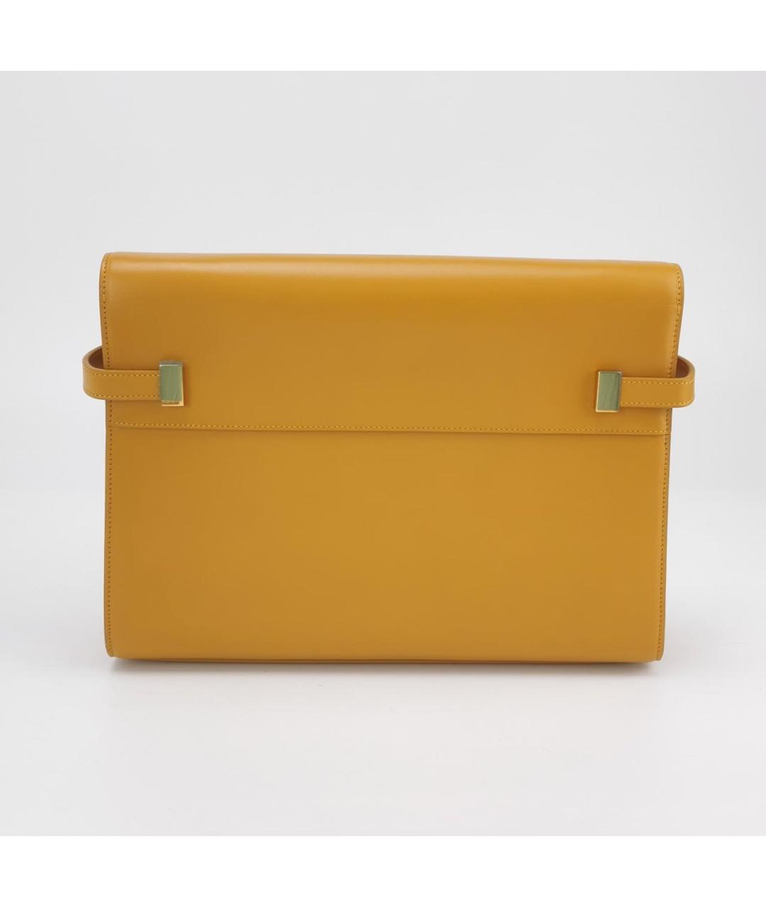 SAINT LAURENT Горчичная кожаная сумка через плечо, фото 4
