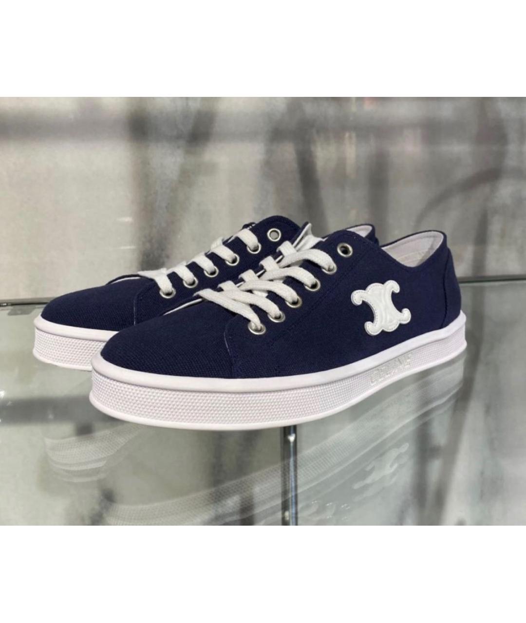 CELINE Темно-синие текстильные кеды, фото 2