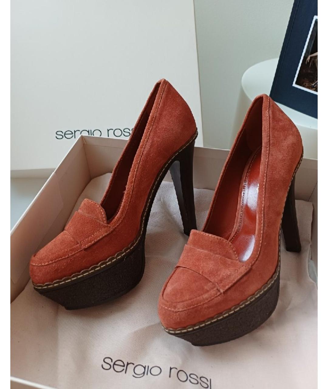 SERGIO ROSSI Коричневые замшевые туфли, фото 3