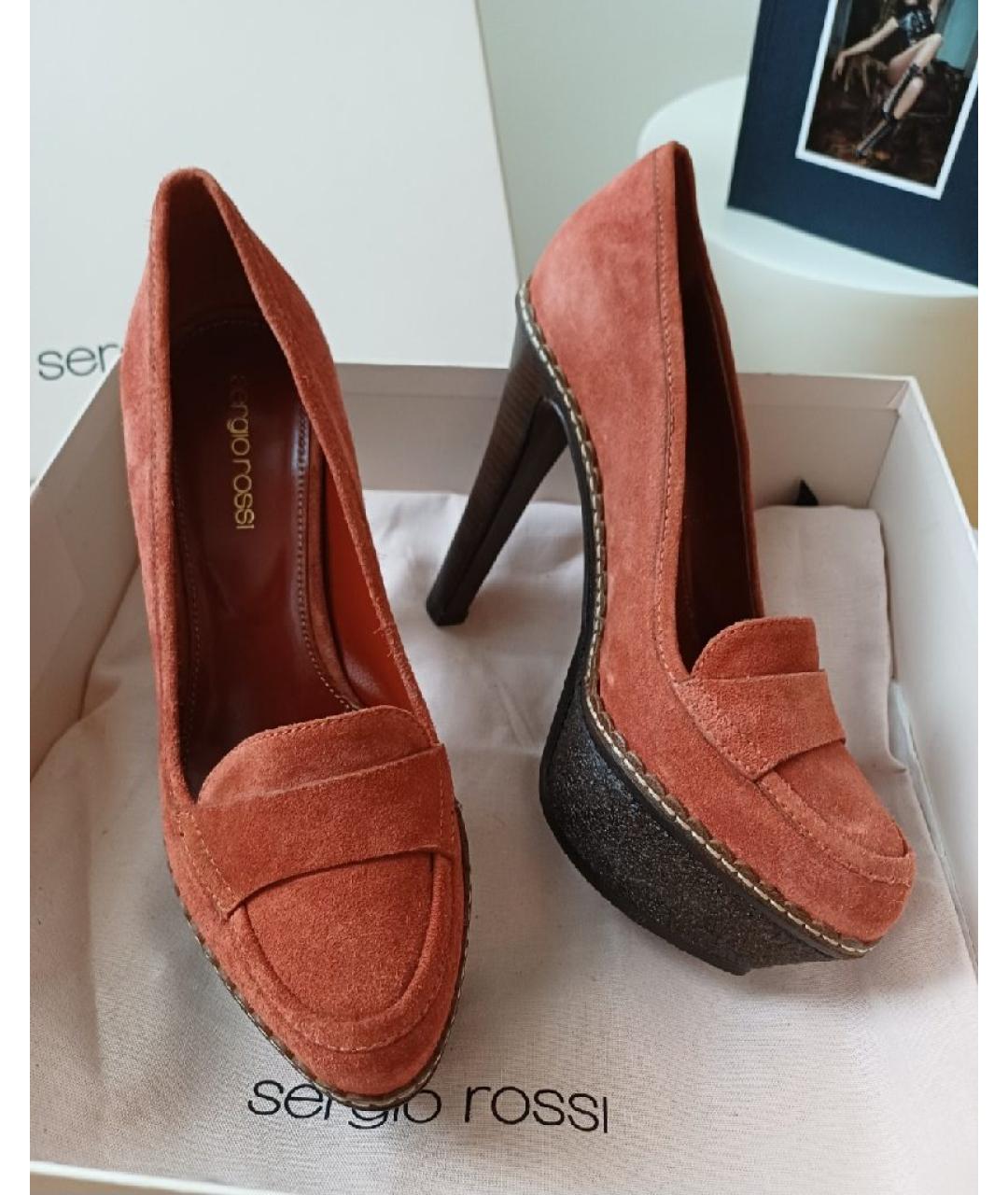 SERGIO ROSSI Коричневые замшевые туфли, фото 2