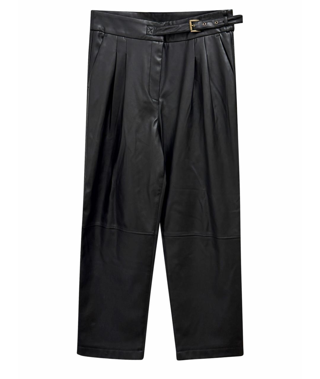 TWIN-SET Черные полиэстеровые прямые брюки, фото 7