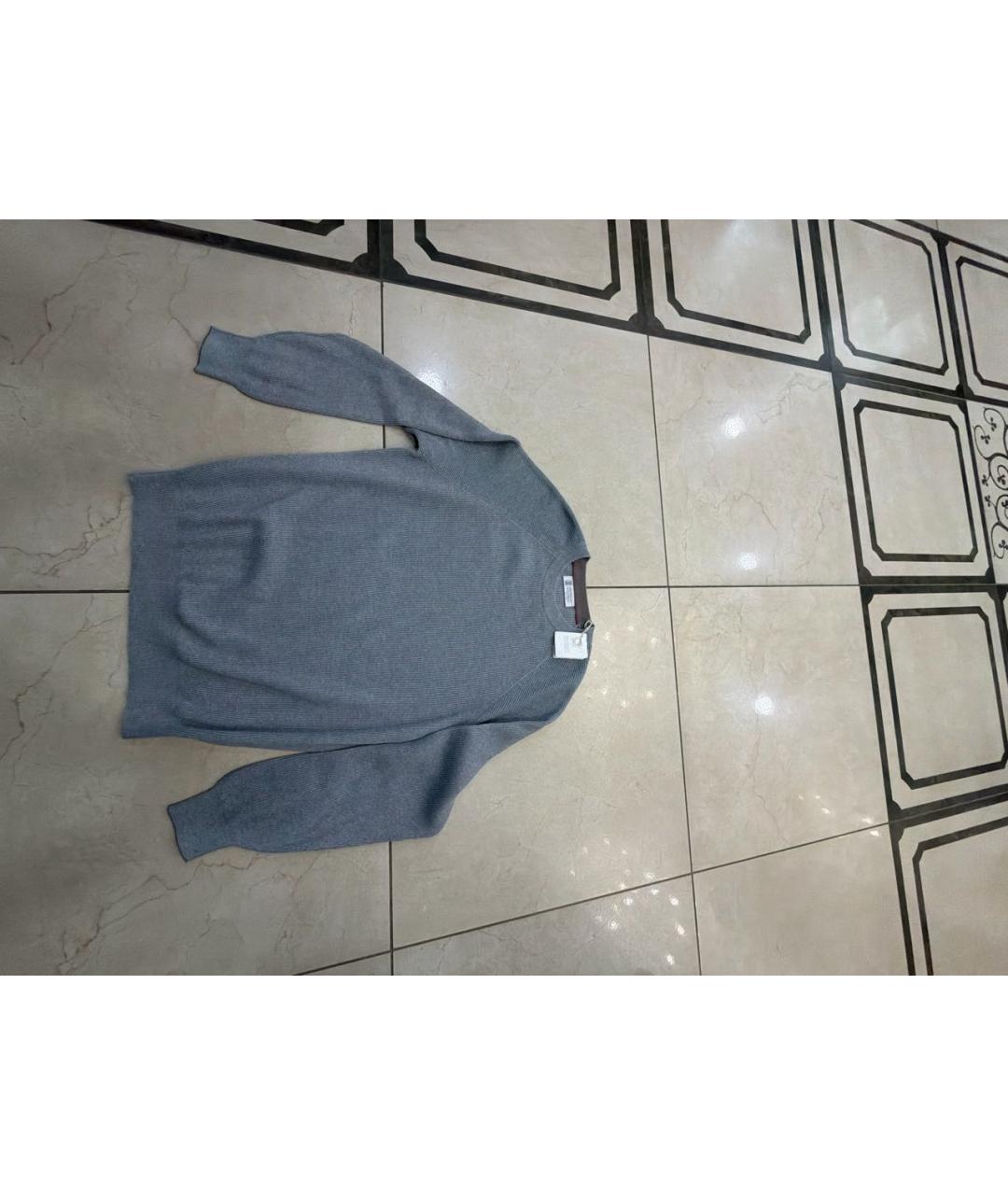 BRUNELLO CUCINELLI Серый хлопковый джемпер / свитер, фото 4