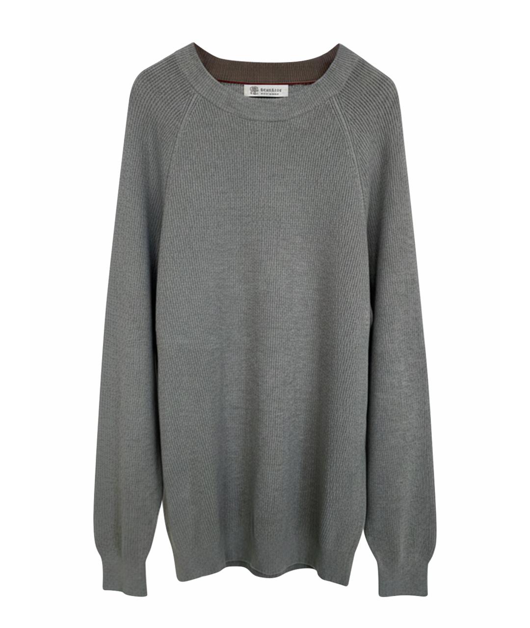 BRUNELLO CUCINELLI Серый хлопковый джемпер / свитер, фото 1