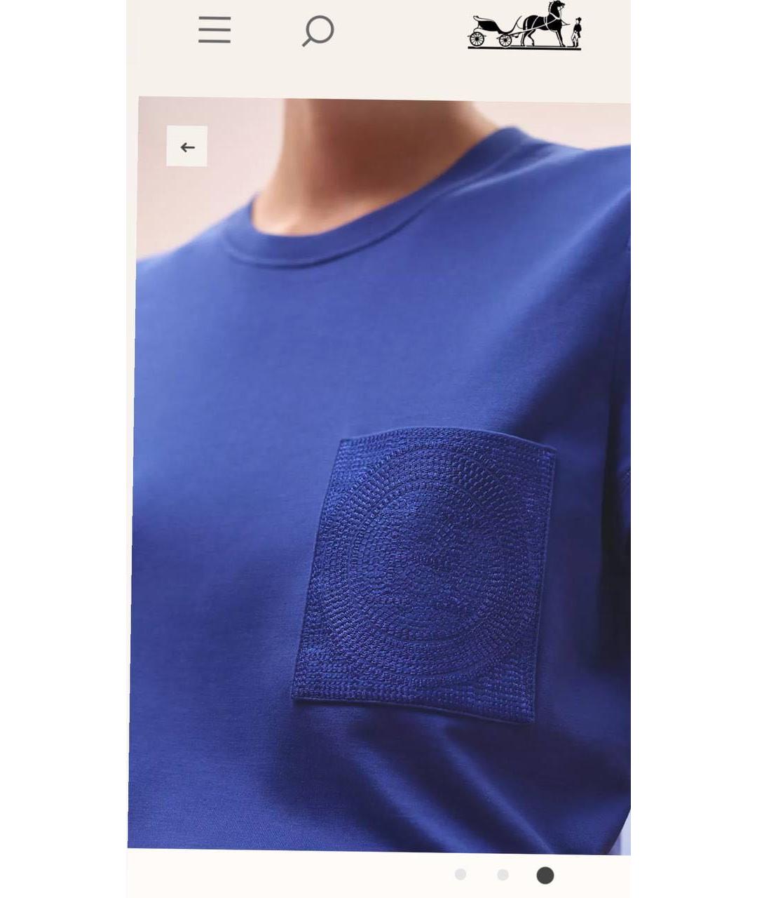 HERMES Темно-синяя хлопковая майка, фото 2