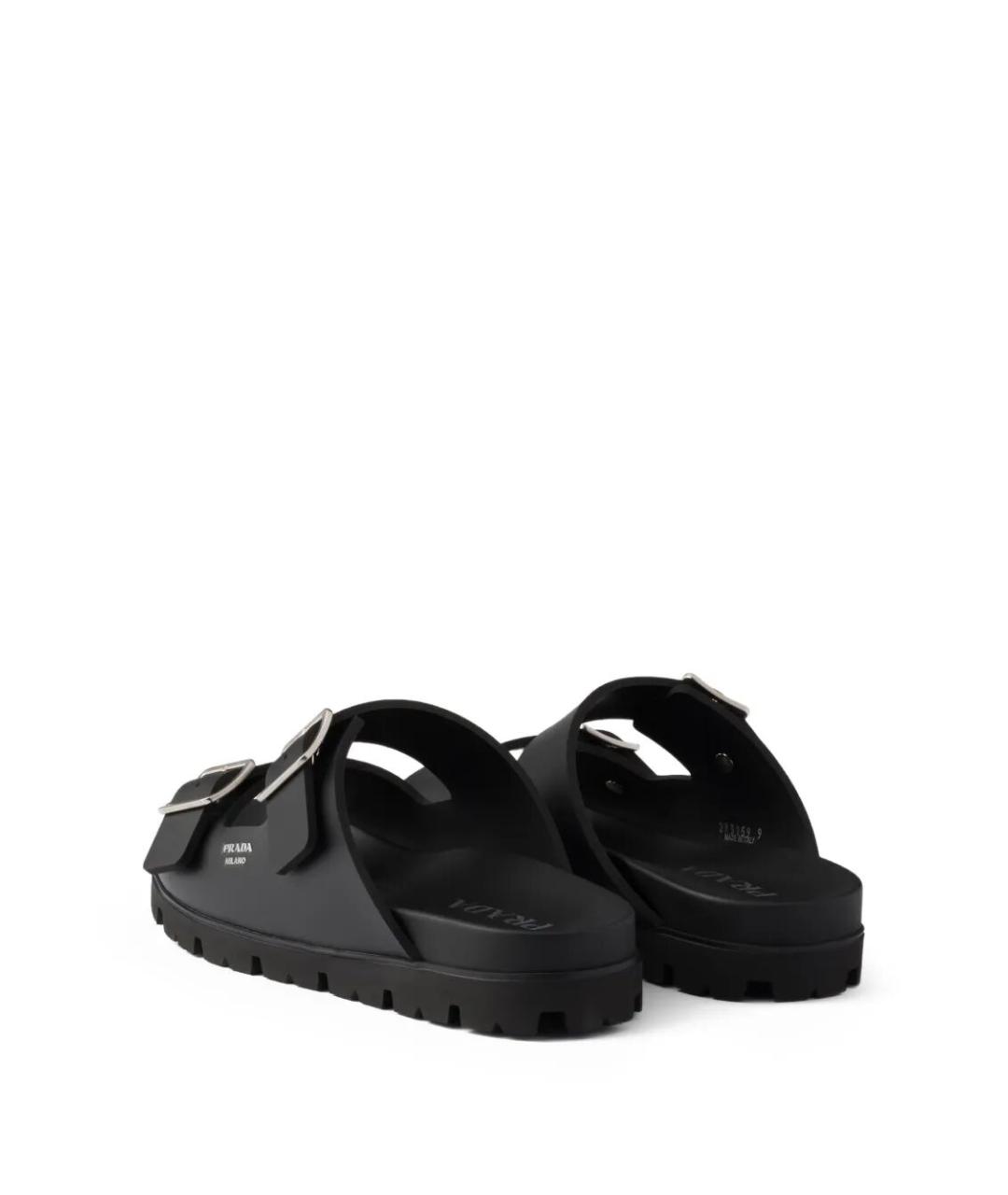 PRADA Черные резиновые сандалии, фото 4