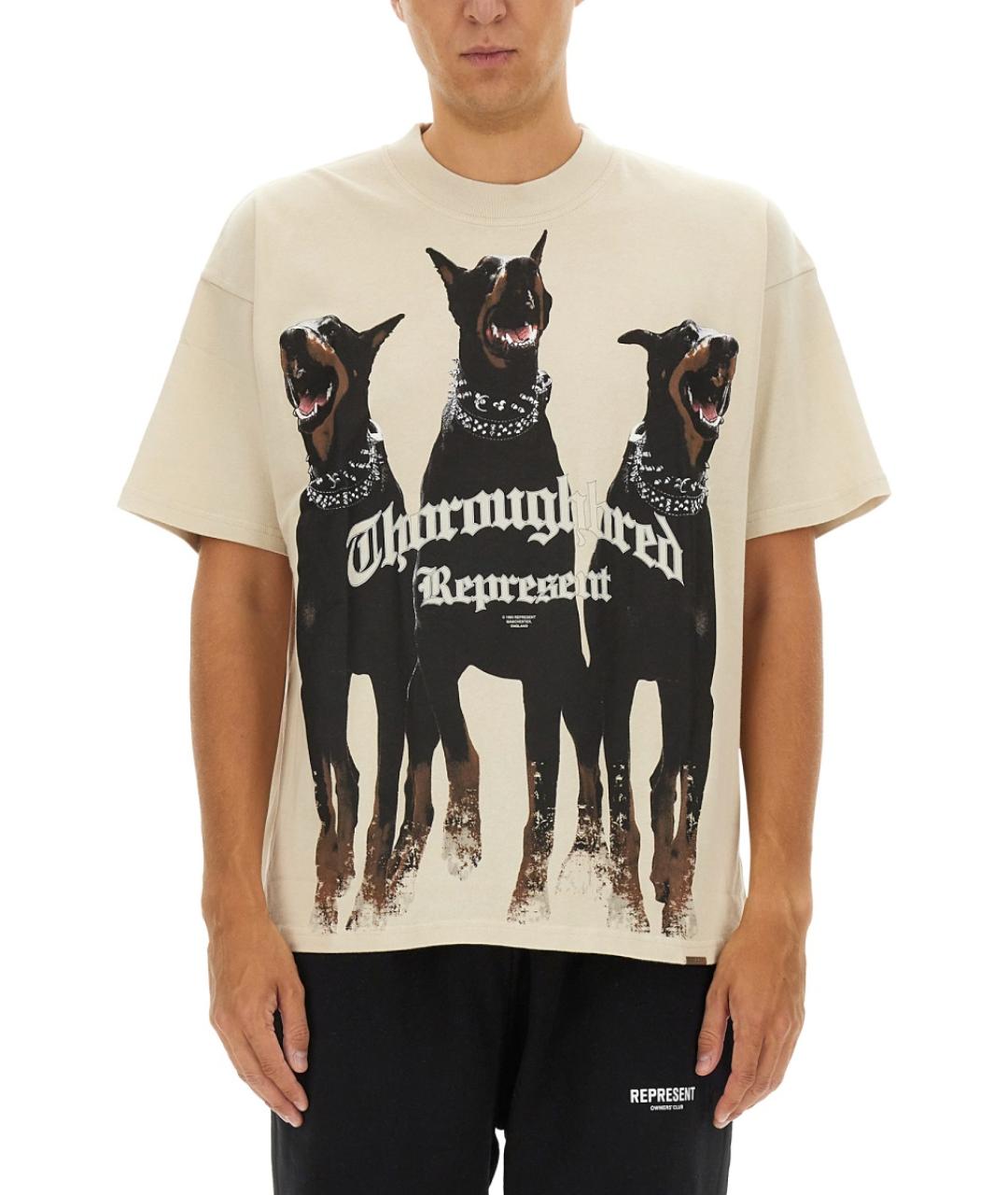 REPRESENT Белая хлопковая футболка, фото 2