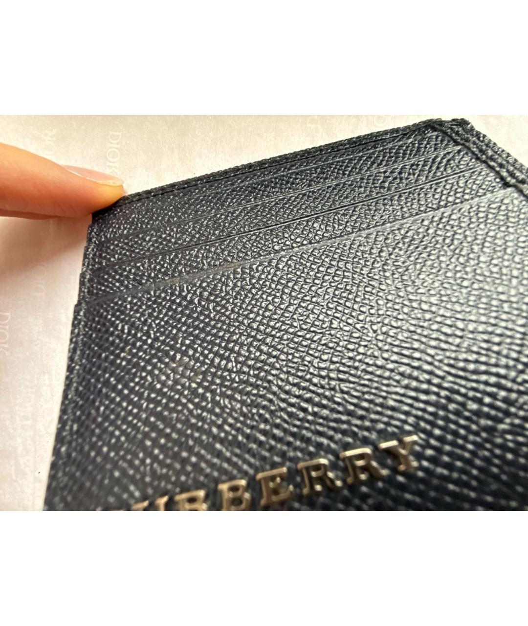 BURBERRY Черный кожаный кардхолдер, фото 5