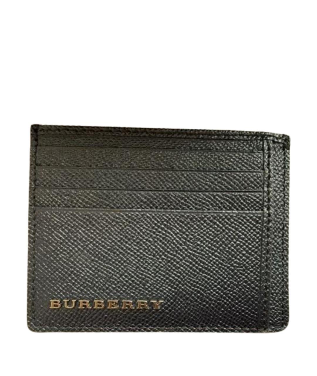 BURBERRY Черный кожаный кардхолдер, фото 1
