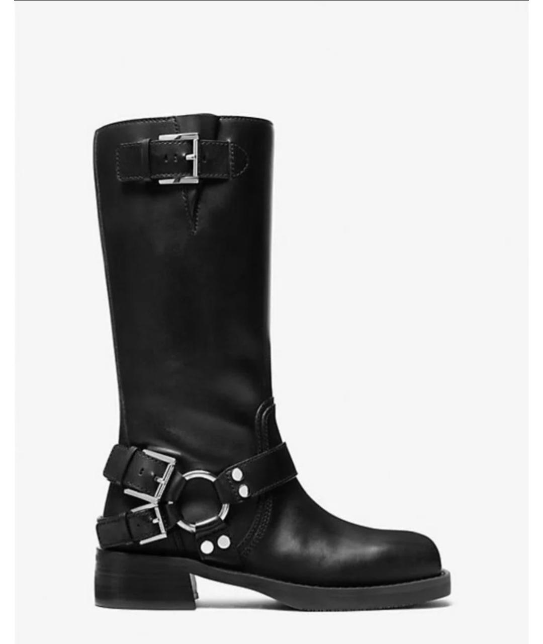 MICHAEL KORS Черные кожаные сапоги, фото 8