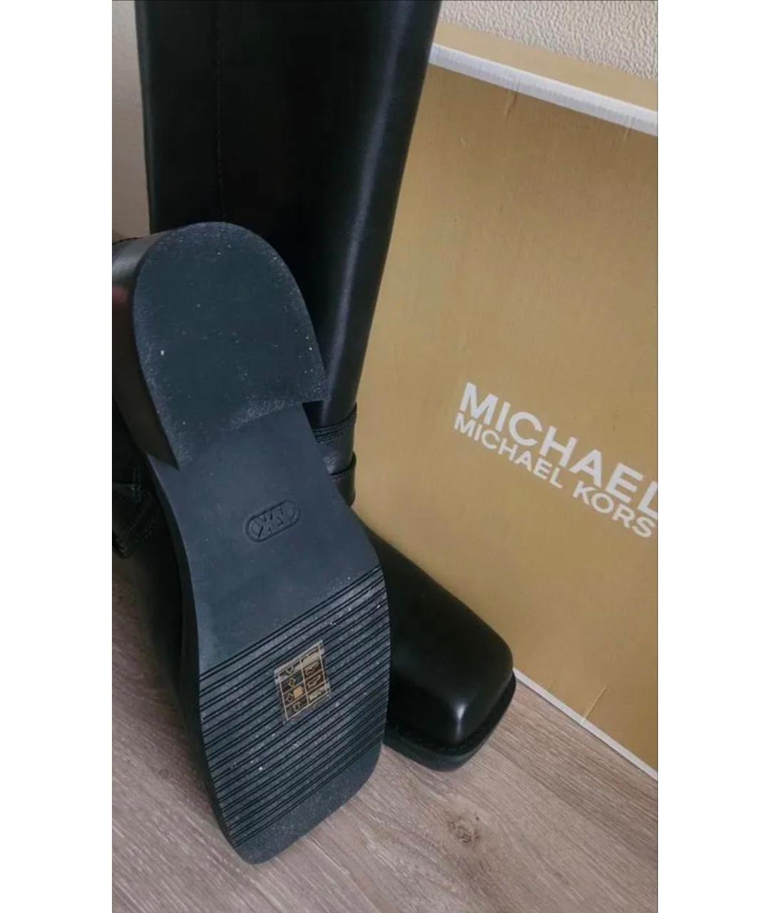 MICHAEL KORS Черные кожаные сапоги, фото 7