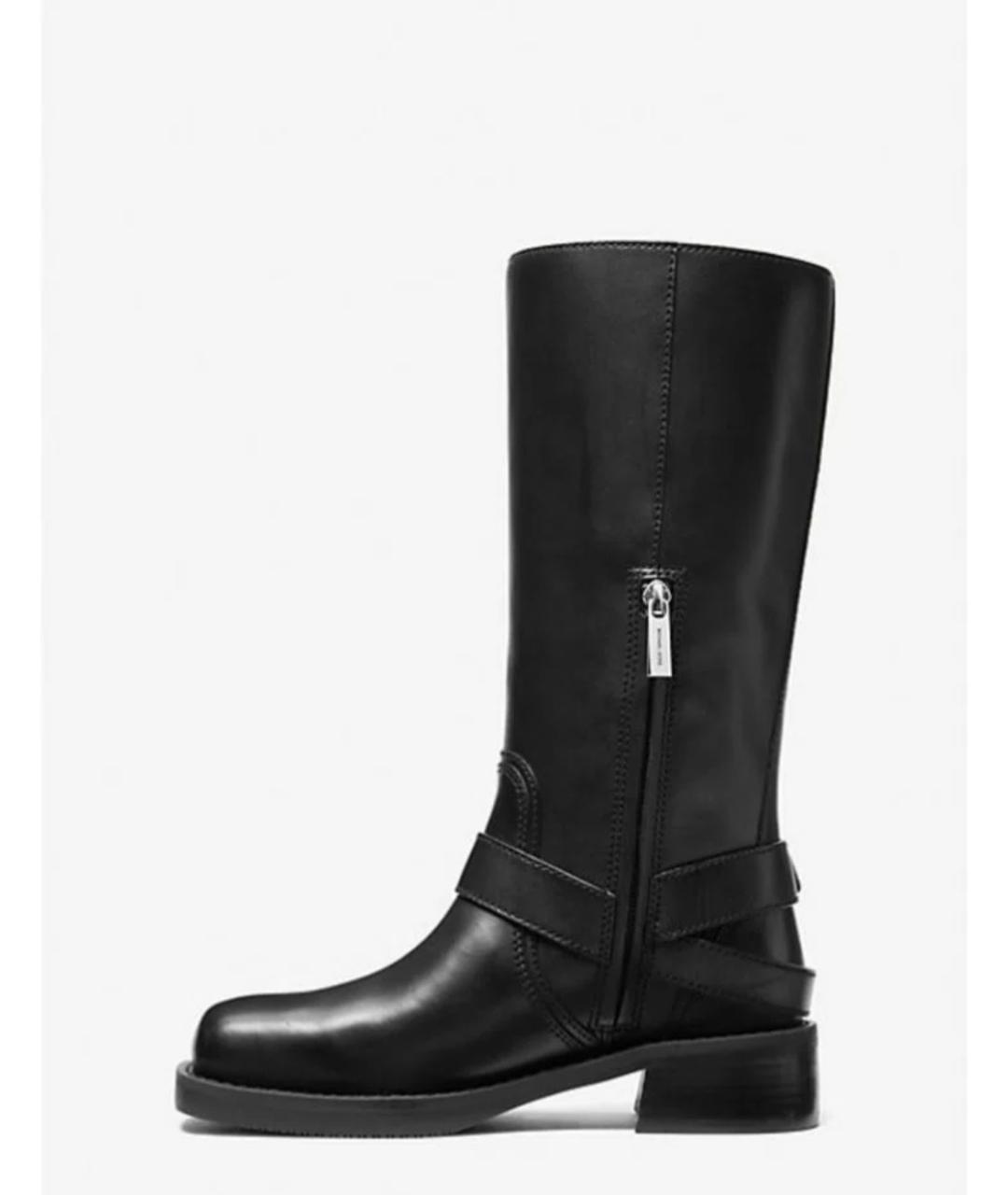 MICHAEL KORS Черные кожаные сапоги, фото 4