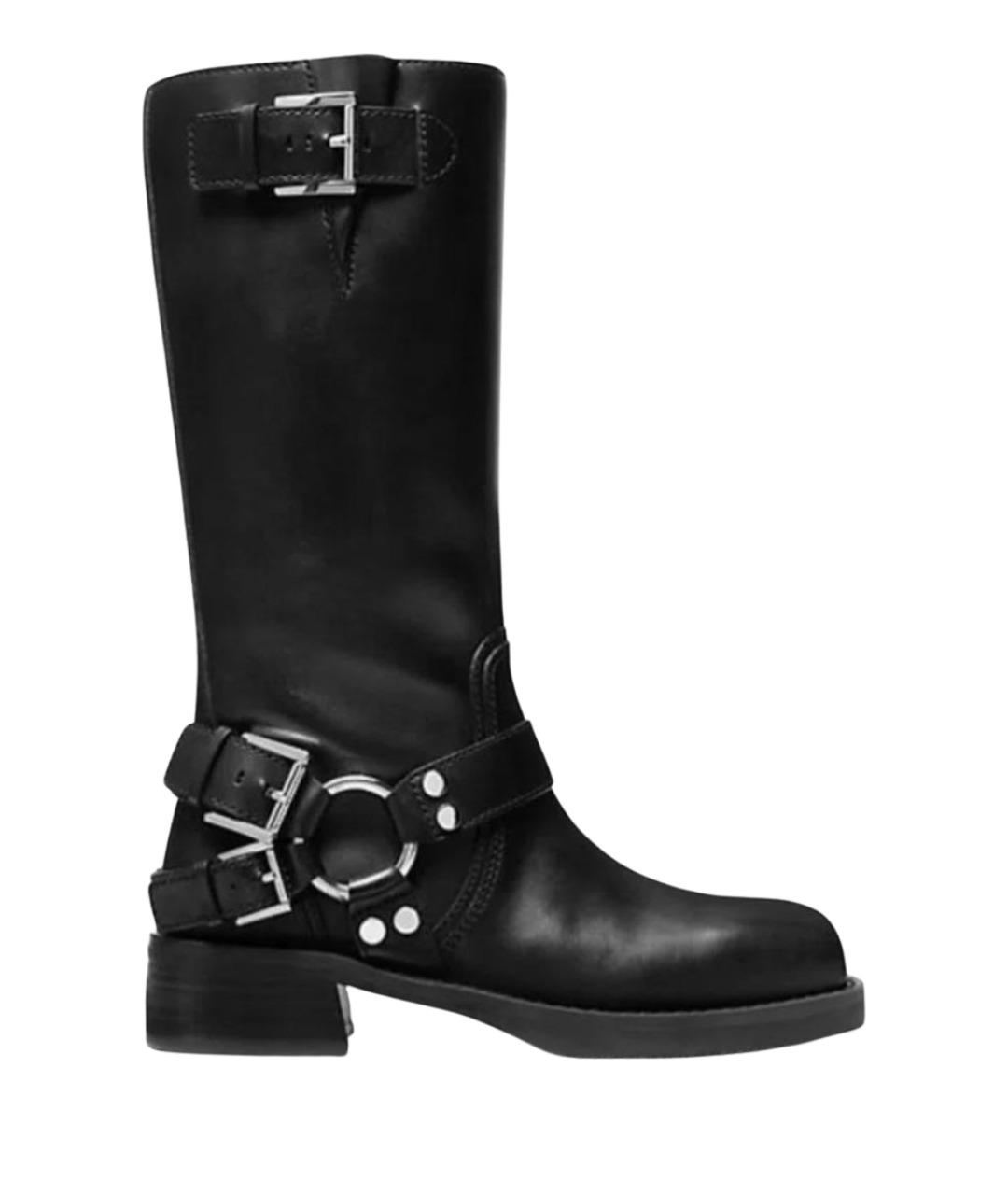 MICHAEL KORS Черные кожаные сапоги, фото 1