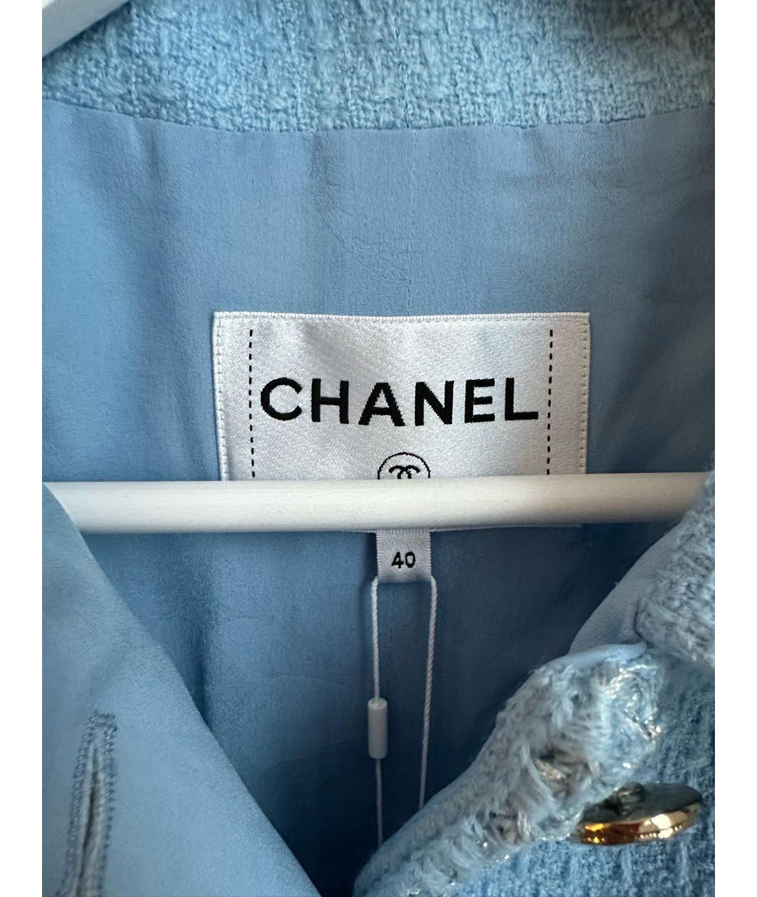 CHANEL Голубой жакет/пиджак, фото 3