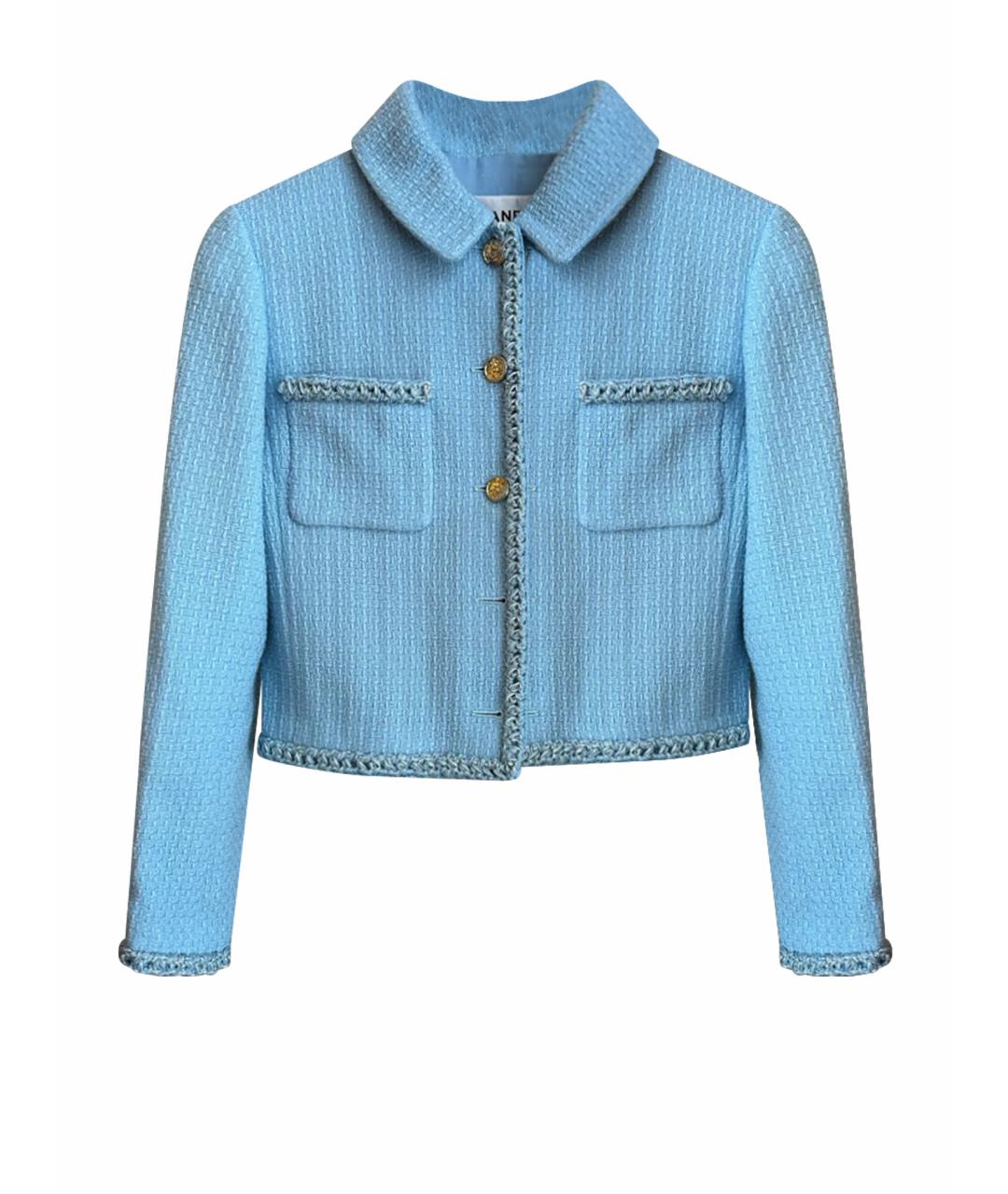 CHANEL Голубой жакет/пиджак, фото 1