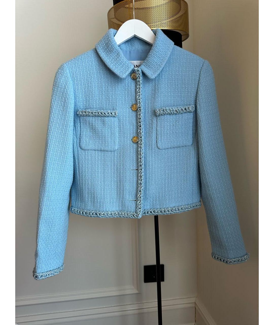 CHANEL Голубой жакет/пиджак, фото 5