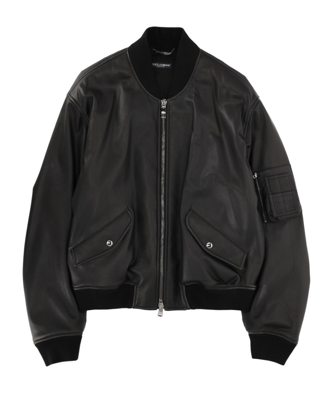 DOLCE&GABBANA Черная кожаная куртка, фото 1