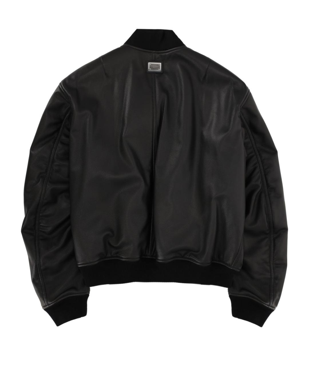 DOLCE&GABBANA Черная кожаная куртка, фото 2