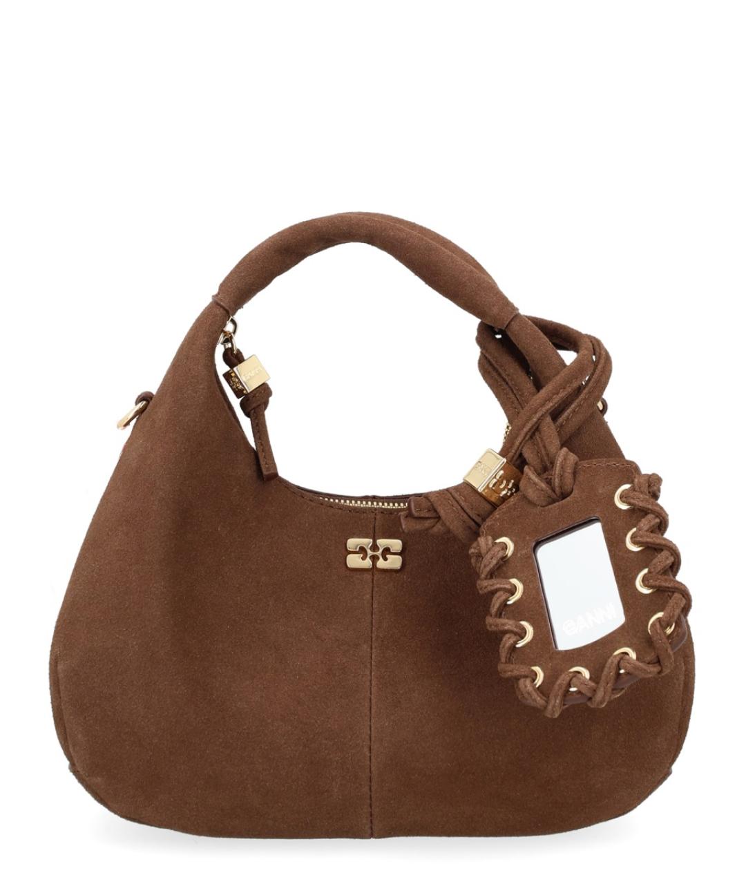 GANNI Коричневая кожаная сумка тоут, фото 1