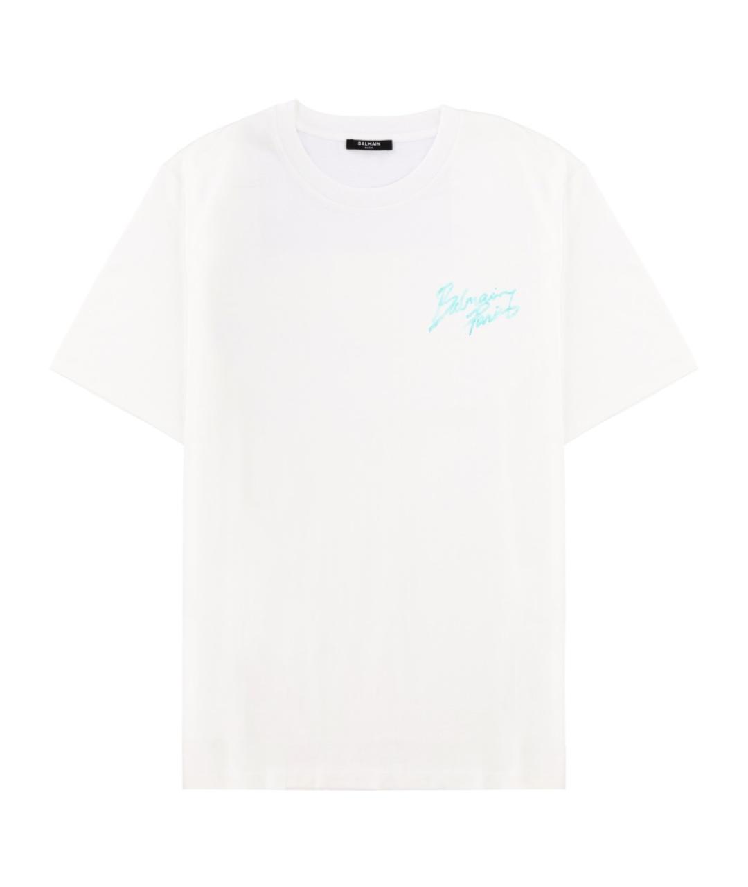 BALMAIN Белая хлопковая футболка, фото 1