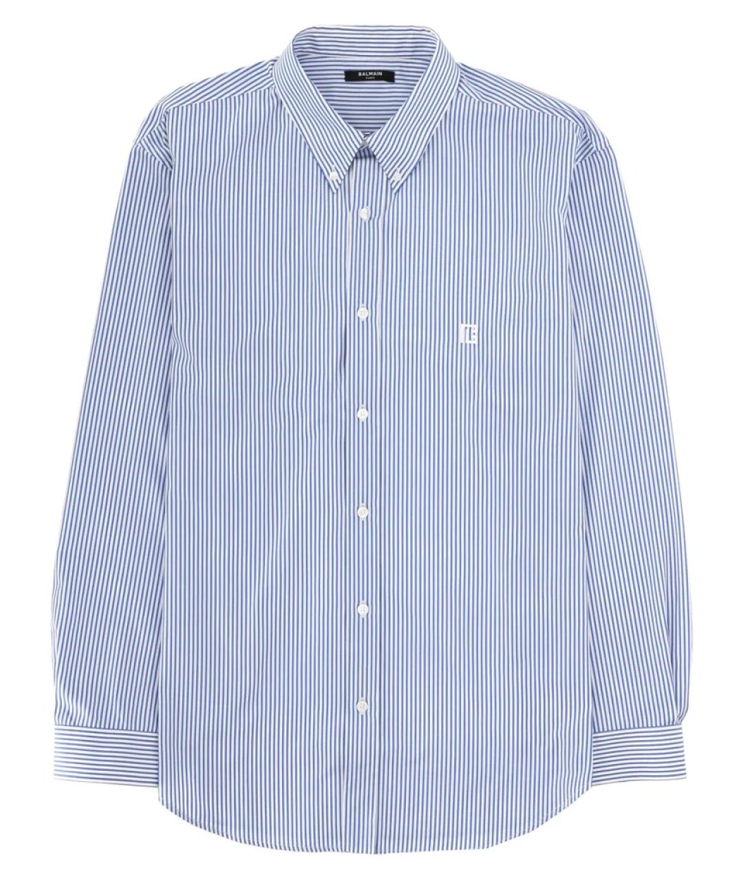 BALMAIN Голубая хлопковая кэжуал рубашка, фото 3
