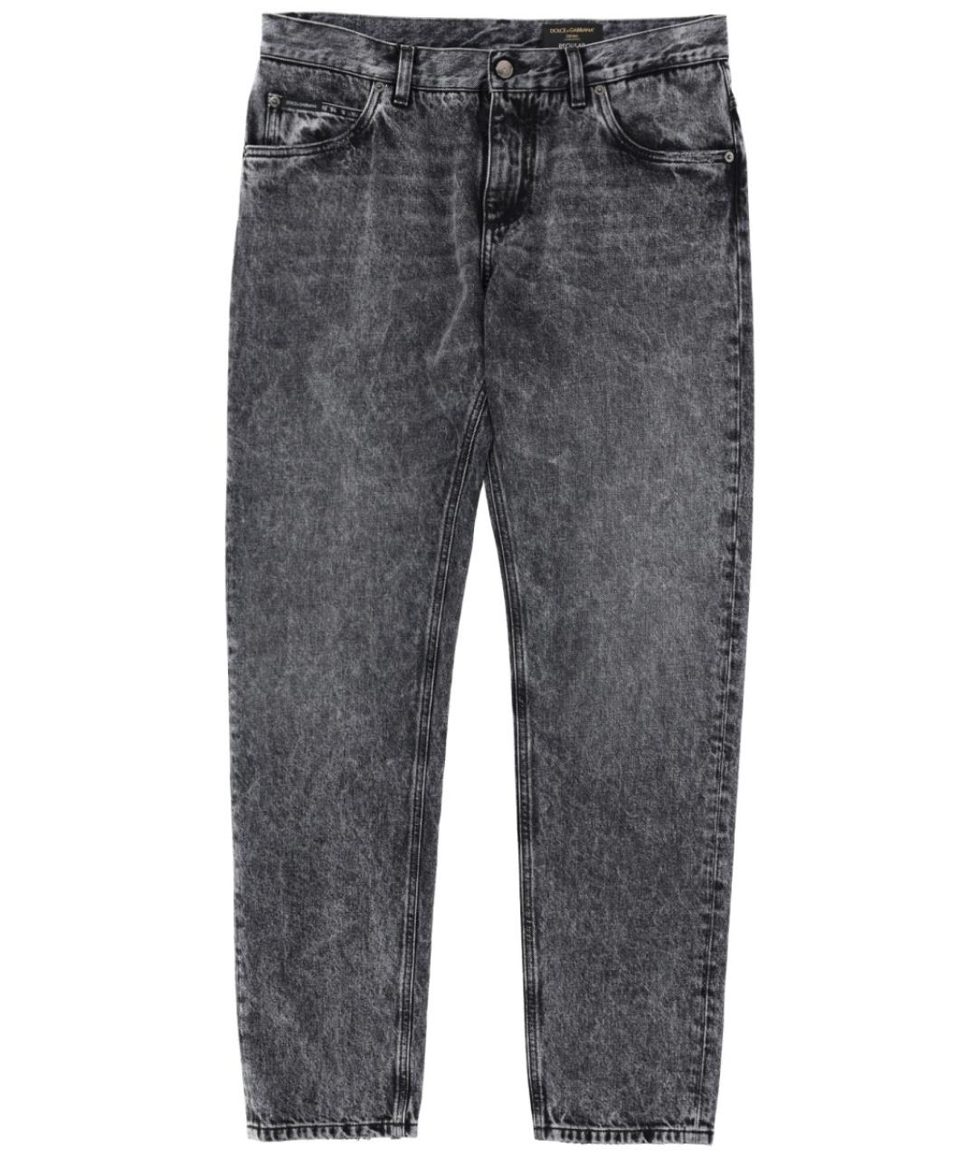 DOLCE&GABBANA Серые хлопковые прямые джинсы, фото 1