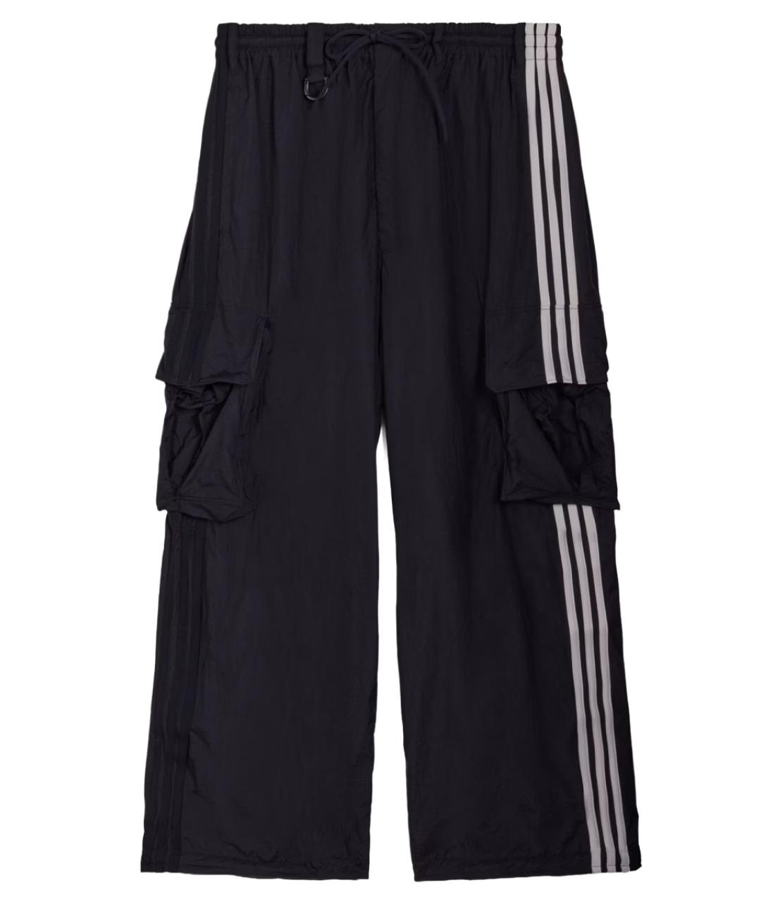 Y-3 Черные полиамидовые прямые брюки, фото 1