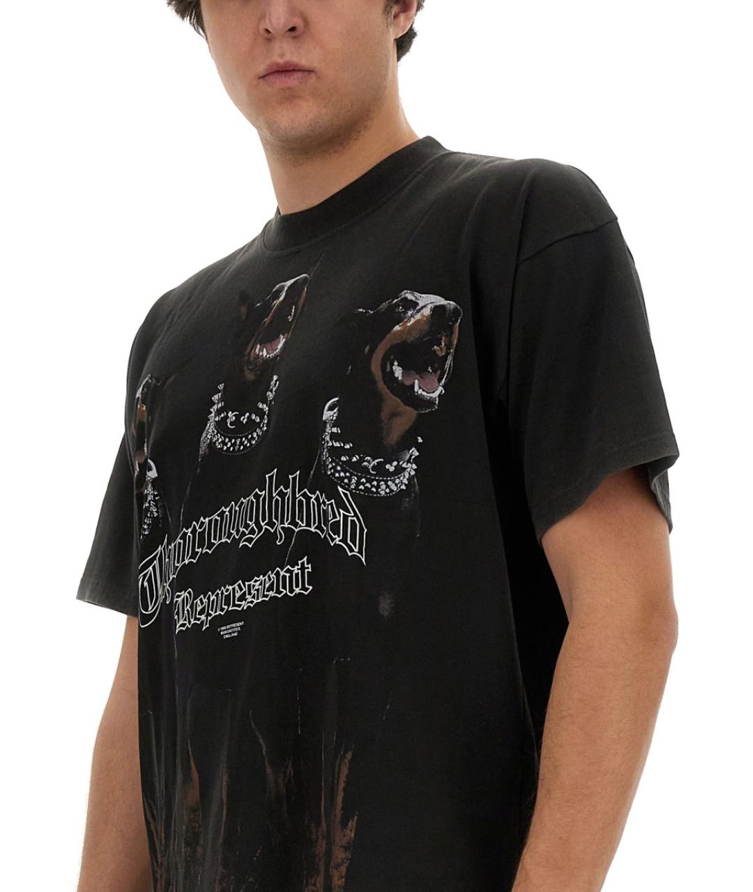 REPRESENT Черная хлопковая футболка, фото 5
