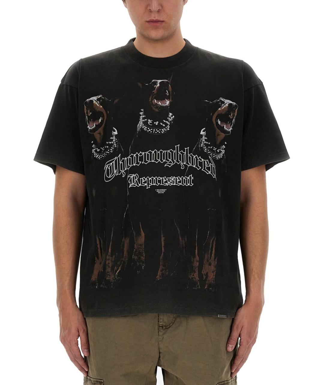 REPRESENT Черная хлопковая футболка, фото 6
