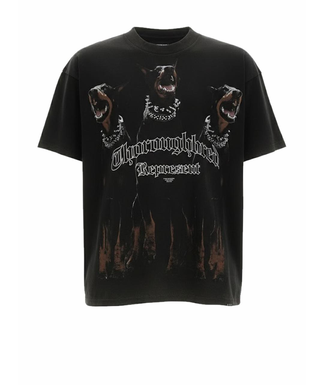 REPRESENT Черная хлопковая футболка, фото 1