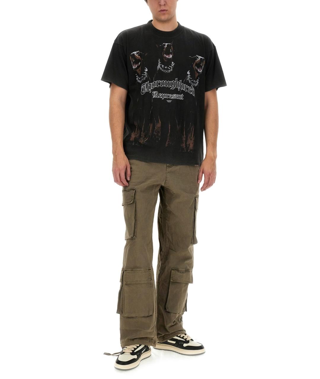 REPRESENT Черная хлопковая футболка, фото 3