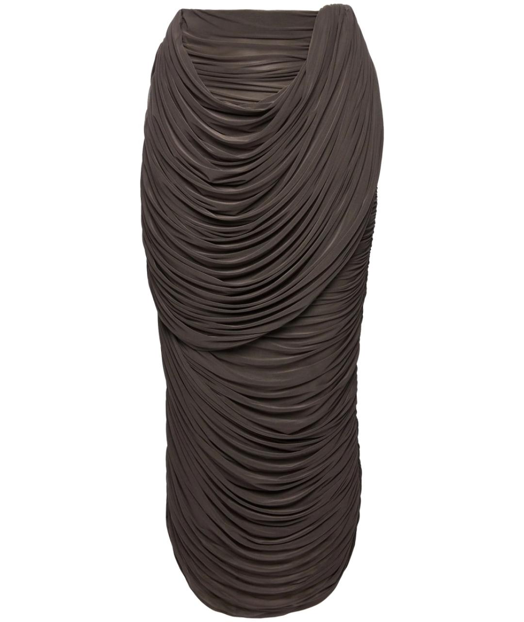 MAGDA BUTRYM Коричневая вискозная юбка миди, фото 1