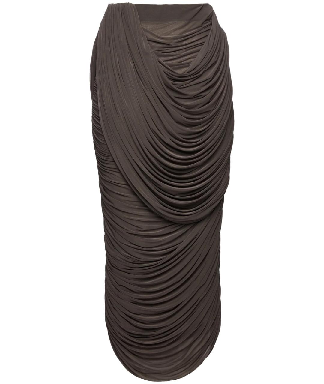 MAGDA BUTRYM Коричневая вискозная юбка миди, фото 2