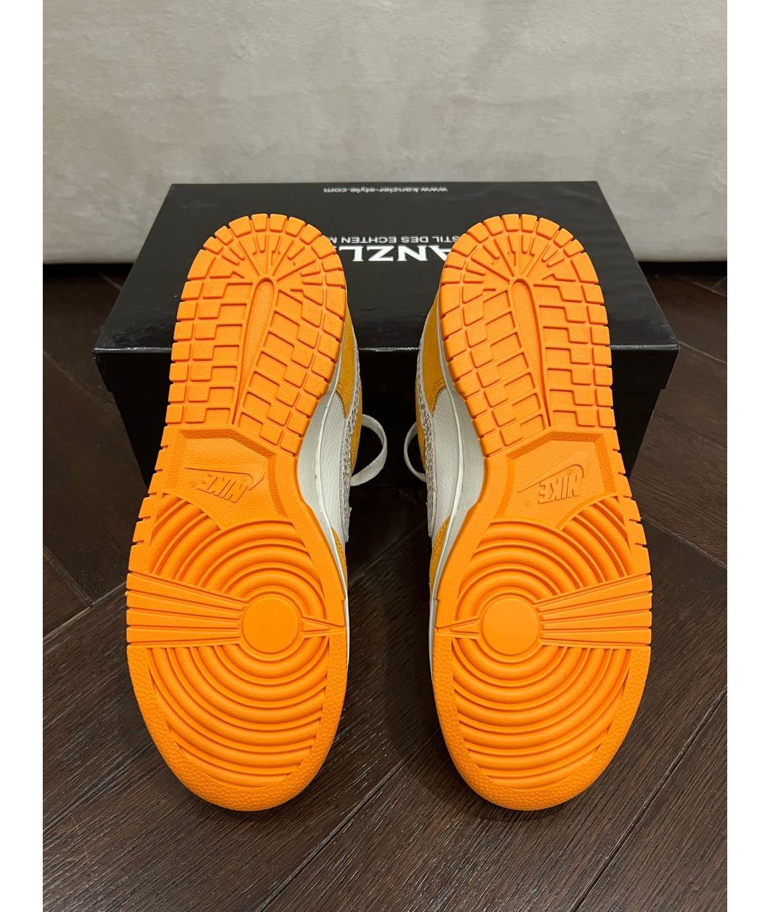 NIKE Оранжевое кожаные низкие кроссовки / кеды, фото 5