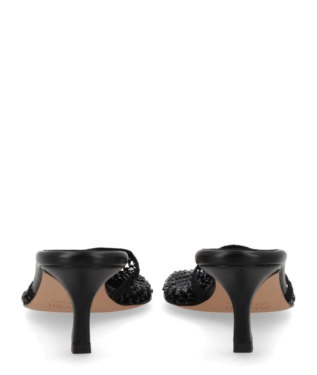ALYSI Черные синтетические мюли, фото 4