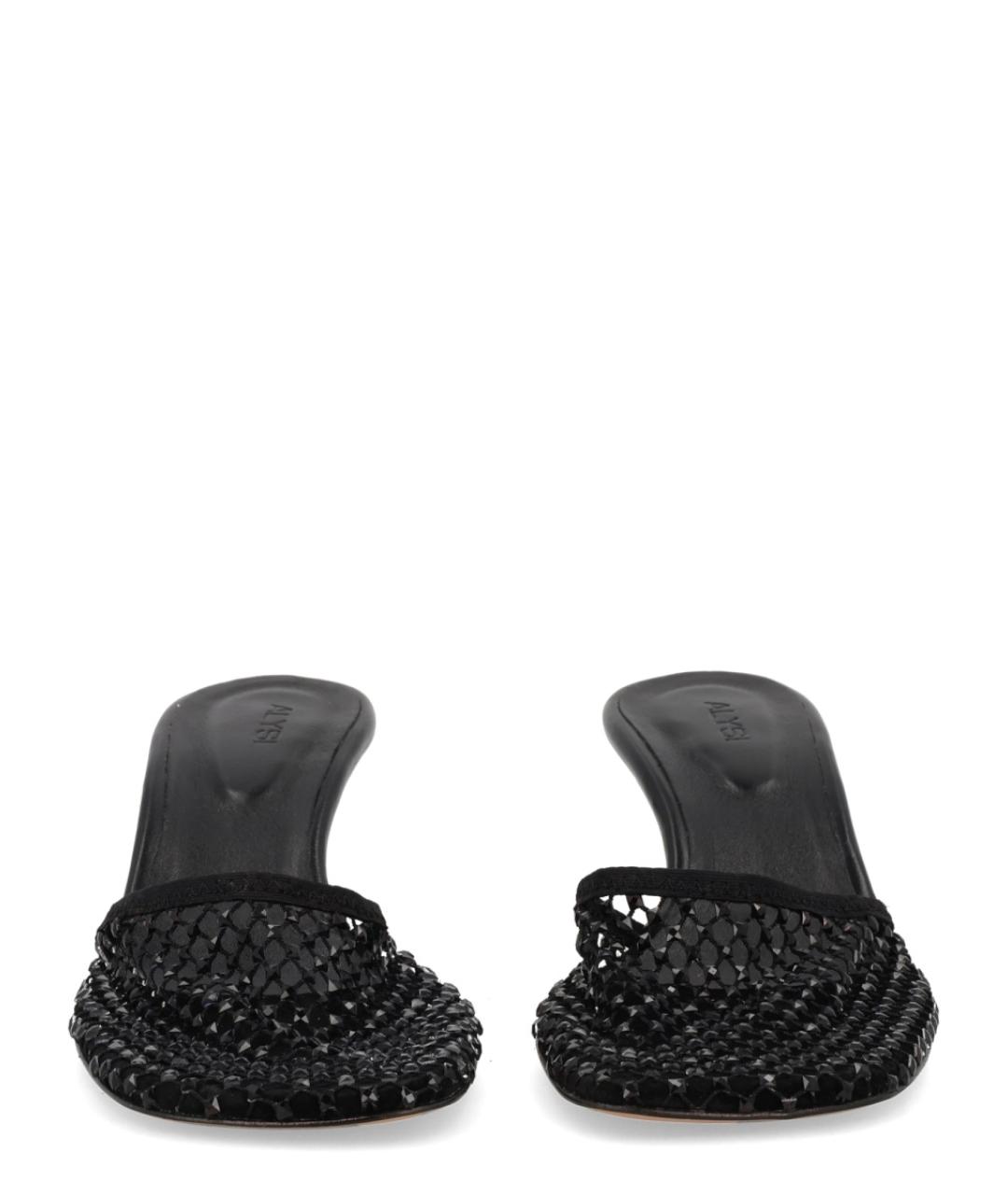 ALYSI Черные синтетические мюли, фото 3
