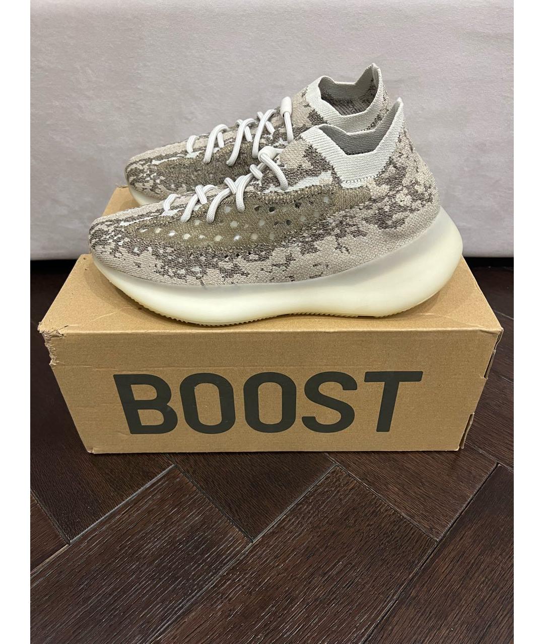 ADIDAS YEEZY Бежевые текстильные низкие кроссовки / кеды, фото 8