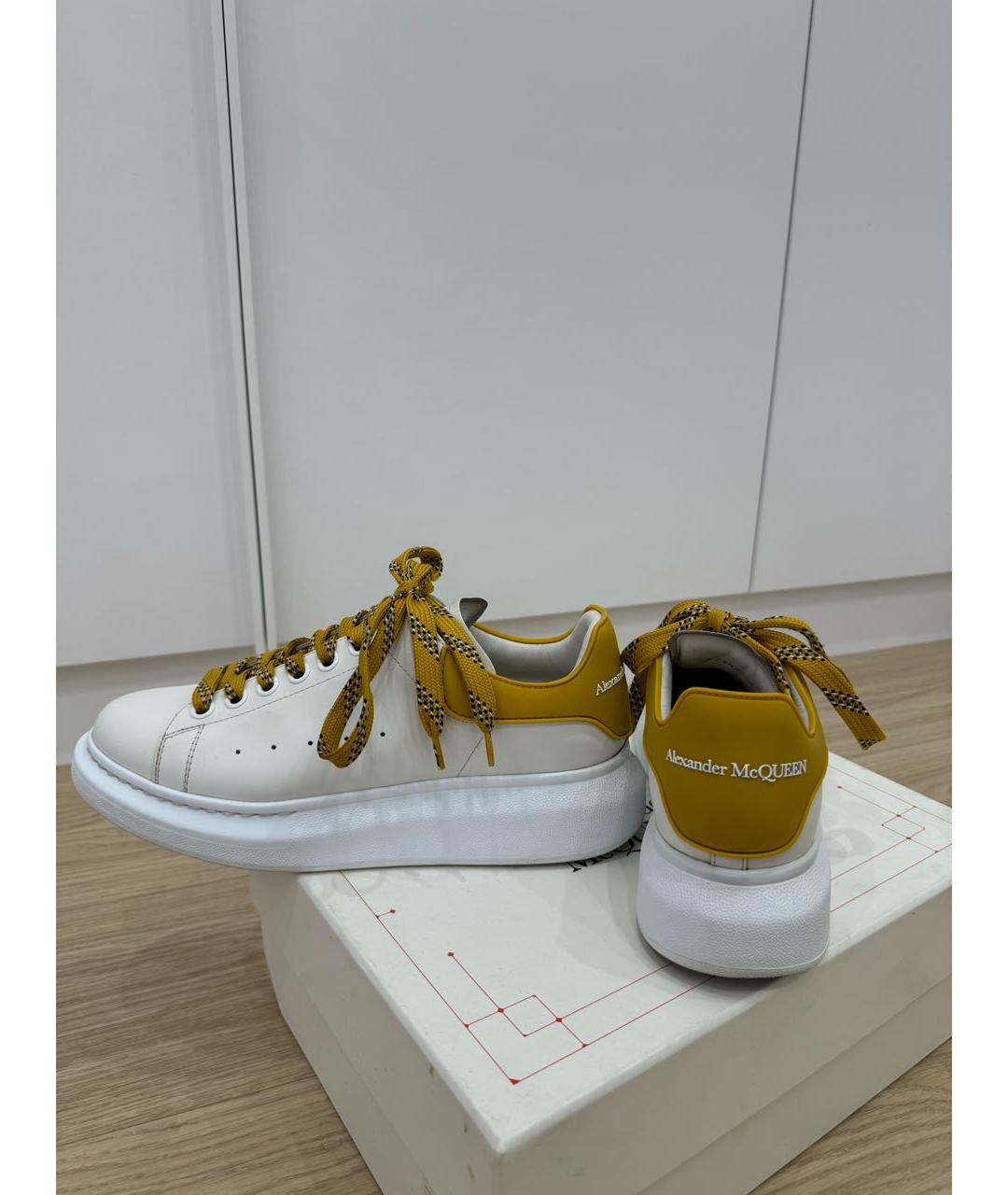 ALEXANDER MCQUEEN Белые кожаные кеды, фото 2