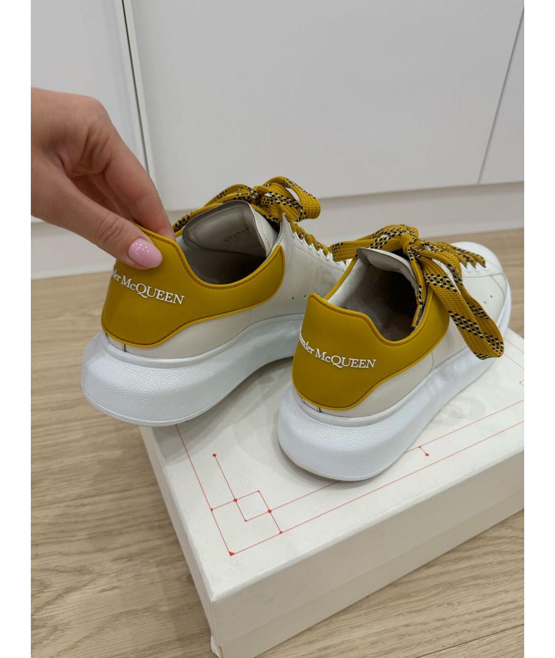 ALEXANDER MCQUEEN Белые кожаные кеды, фото 4