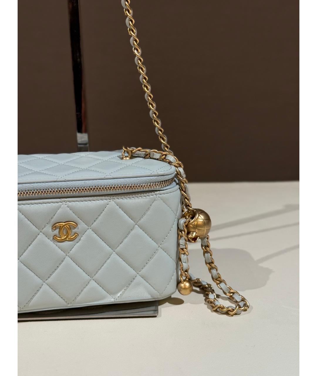 CHANEL Голубая кожаная сумка через плечо, фото 3